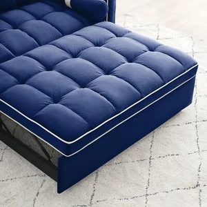 Sleeper Sofa Couch w/Pull Out Bed, 55" Modern Velvet Convertible Sleeper Sofa Be - Picture 1 of 1