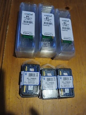 36 Crucial Computer Memory Chips 2 Gb And 1 Gb New Ktl-tp3bs/2g Sodimm 2 Types - Image 1 of 4
