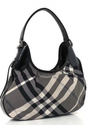 BOLSO HOBO BURBERRY SUPERNOVA CHECK BROOKLYN NEGRO Bolso de Hombro a Cuadros Beat Foto 1 de 4