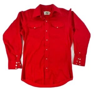 Vintage Mesquite by Niver Western Pearl Snap Shirt Red 15.5-34 Long Sleeve - Picture 1 of 7