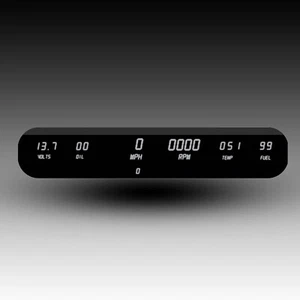 WHITE INTELLITRONIX DP10002W Digital 6 Gauge Universal LED Gauge Cluster - Picture 1 of 10