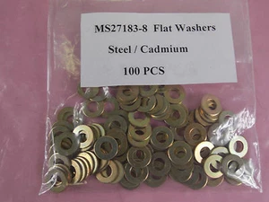 MS27183-8 FLAT WASHERS / STEEL / CADMIUM ( 100 PCS ) - Bild 1 von 5