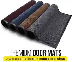Large Heavy Duty Rubber Barrier Non Slip Door Mat Runner Rugs Back Kitchen Hall - Picture 1 of 21