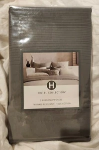 HOTEL COLLECTION Ombre Stripe 2 Euro Pillowshams 100% Cotton 300 TC NEW $150 - Picture 1 of 5