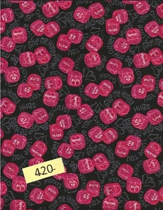 Valentinstag Würfel mit Sprüchen; Baumwolle Quilt Stoff (#420) 1/2 Yard - Bild 1 von 4