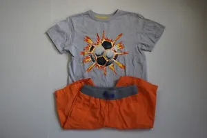 Gymboree Boys 10 Soccer Ball Explosion Orange T-Shirt and Shorts Set  - Picture 1 of 6