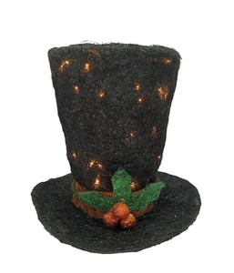 Cappello superiore pupazzo di neve, illuminato, vintage Natale inverno decorazione vacanze topper - Foto 1 di 20