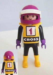 PLAYMOBIL (S320) RACING - Pilote de la Moto Cross N°1 Jaune & Noire 3044 - Picture 1 of 1