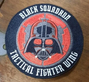 Black Squadron Tactical TIE Fighter Wing Darth Vader 3.9 inch Embroidered Patch - Picture 1 of 6