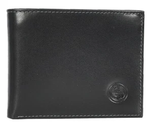 Leather Mens Bi-Fold Wallet Coins Multi-Card Slots Money Clip Holder A208 Black - Picture 1 of 10
