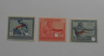 STAMPMART : BELGIUM CONGO - BELGISCH CONGO 1923 SPECIMEN 3 MNH STAMPS - Image 1 of 4