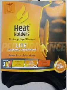 Heat Holders Men's LITE Thermal Underwear Long Sleeve Crew Size XL Black - Picture 1 of 5