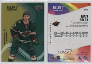 2022-23 Upper Deck Allure Color Flow Yellow Green Matt Boldy #SF-71 Rookie RC