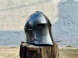 Medieval Barbute Helmet Role Play Knight Wearable Steel Helmet - Picture 1 of 6