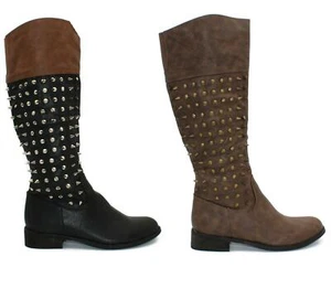 Mujeres Botas de media pantorrilla Damas Picos Cremallera Tacón bajo Bloque Largo Cálido Invierno Zapatos - Imagen 1 de 7
