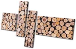 Teakholz Baumstamm Rinde Baum Natur Abstrakt MULTI LEINWAND WANDBILD Bild Druck - Bild 1 von 1