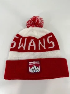Vintage AFL Sydney Swans beanie winter knit kids pom pom one size fits most - Picture 1 of 10