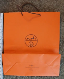 Authentic empty Hermes shopping gift paper bag 18.25" X 16.5" X 6.75" - Picture 1 of 4