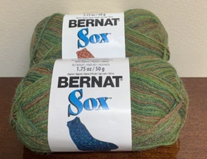 Nuevo - Calcetín de nailon acrílico Bernat Sox leñador - 210 yardas cada uno - Lote de 2 - Imagen 1 de 2
