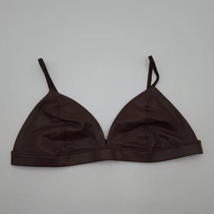 Skims Faux Leather Triangle Bralette in Cocoa Size 2X - Picture 1 of 7