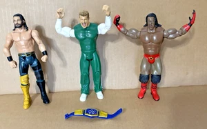 Lot of 3 Vintage Jakks 7" WWE Wrestling Figures (Nicky/Rollins/Booker T) w/Belt - Picture 1 of 2