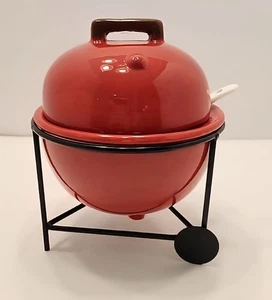 Ceramic Grill Condiment Serving Set 3 Piece By Boston Warehouse 12 Oz Sauce Bowl - Picture 1 of 6