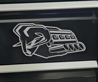 Symbol of Protest Magnetic Toolbox Badge for HEMI V8 Rams – 3D Printed Emblem - Image 1 of 4