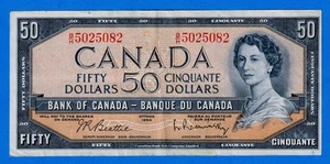 Canada $50 1954 BC-42b / P-81b - QE II - Circulated Note B/H 5025082 - Picture 1 of 3