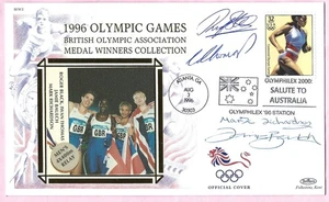 BENHAM FDC - 1996 GOLD Medal Winners, Signed Black, Thomas, Baulch & Richardson - Picture 1 of 2