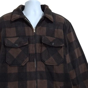Chaqueta Maxxsel Para Hombre 2XL Marrón Negro Búfalo Cuadros Sherpa Forrada Vellón Cremallera Completa - Imagen 1 de 15