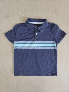 Cat & Jack Boys Polo Shirt Sz XS Navy Blue Striped Short Sleeve Top Casual Wear - Picture 1 of 8