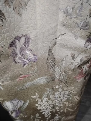 CROSCILL ANYA Iris Lined and Weighted Pole Top Drapery 2- Panels 40"X 84” - Image 1 of 4