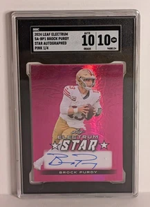 2024 Brock Purdy Leaf Electrum Star Autographed Pink 1/4 SGC 10 SA-BP1 - Picture 1 of 3