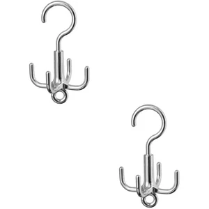  2 Conteggi Gancio di Stoccaggio Girevole Multifunzione Appendiabiti da Cintura per Armadio - Foto 1 di 12