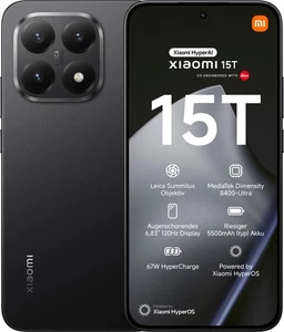 XIAOMI 15T 5G Smartphone 12GB+256GB NFC Dual SIM Black Schwarz HyperAI NEU & OVP - Bild 1 von 9