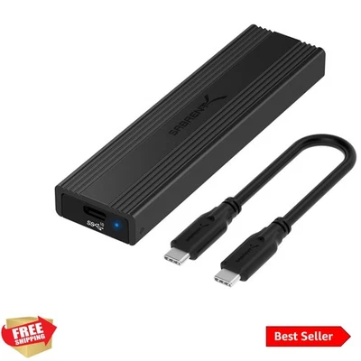 Elegante gabinete USB 3.2 de aluminio negro para M.2 NVMe/SATA - compatible con versiones anteriores Foto 1 de 4