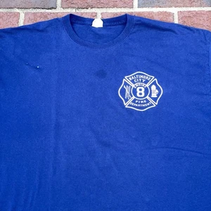 Baltimore City Fire Department T-Shirt Herren Größe 2XL dunkelblau Motor 8 MÄNGEL - Bild 1 von 8