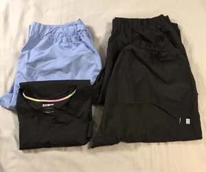 Scrubstar Scrubs Top Pants Womens 2XL Black Blue Bundle Of 4 - Picture 1 of 20