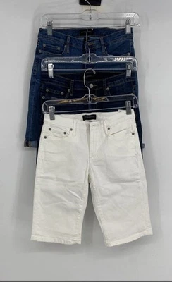 Bermudas para mujer Banana Republic azul blanco mezcla de algodón talla 0 lote de 3 Foto 1 de 4