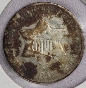1852 3CS Three Cent Silver - Picture 1 of 2