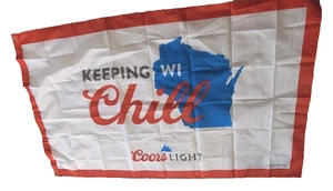 Wisconsin Coors Light Flag Souvenir  "Keeping WI Chill" Tail Gate Party  30 X 49 - Picture 1 of 6