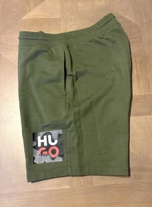 Felpa pantaloncino uomo Hugo BOSS logo taglia 2XL 36X9 cotone verde - Foto 1 di 11