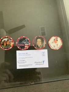 Lotto chip casinò Las Vegas Hard Rock Caesars Mandalay Bay Bon Jovi Celine Dion + - Foto 1 di 11