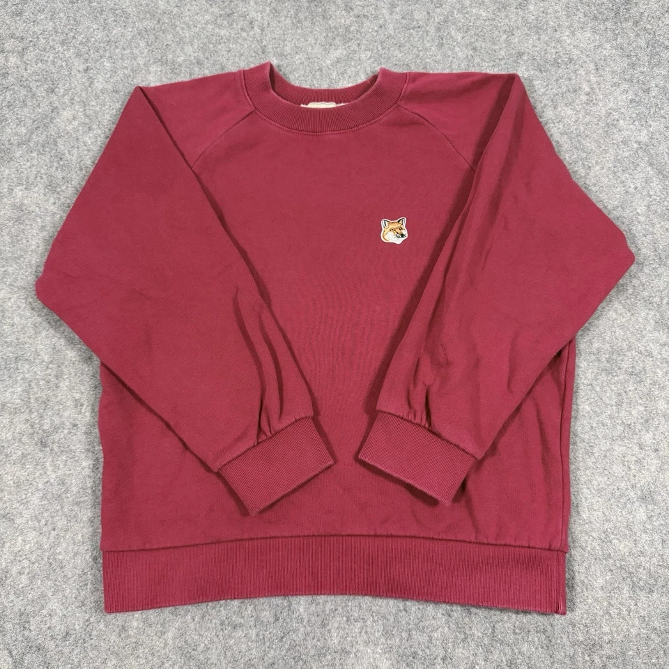 Maison Kitsune Classic Fox Head Patch Long Sleeve Sweatshirt Women's Size XS Red - Image 1 of 4