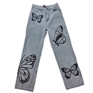 Simple Society Butterfly Light Blue Denim Jeans Women's Size 7/28 (28x31) - Picture 1 of 14