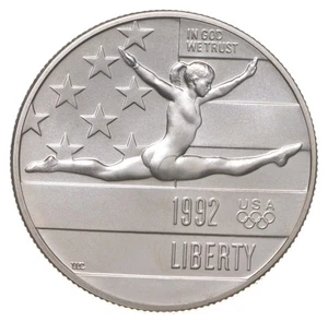 1992 Unc BU Olympic Gymnastics Commemorative Half Dollar *1490 - Picture 1 of 3