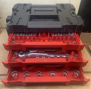 CRAFTSMAN Standard SAE and Metric Polished Chrome Socket Set - Picture 1 of 8