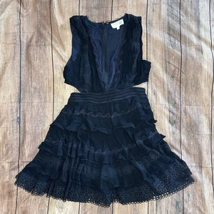 Size XL: Black Lace Dress w/ Cut-Out Waist by Rococo Sand - Picture 1 of 10