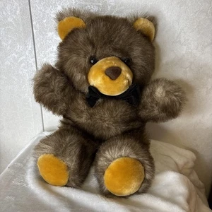 Vintage 14 Zoll Zobel Kuschelbär 1968 braun Stofftier Plüschbär America Wego - Bild 1 von 14