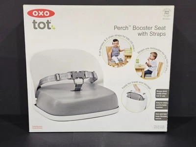 Asiento elevador OXO Tot Perch con correas, gris confort EZ ajuste pliegues de viaje Foto 1 de 4